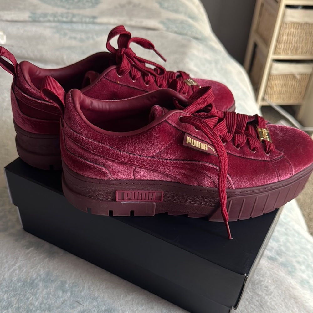 Puma Red Sneakers Modern Suede Design